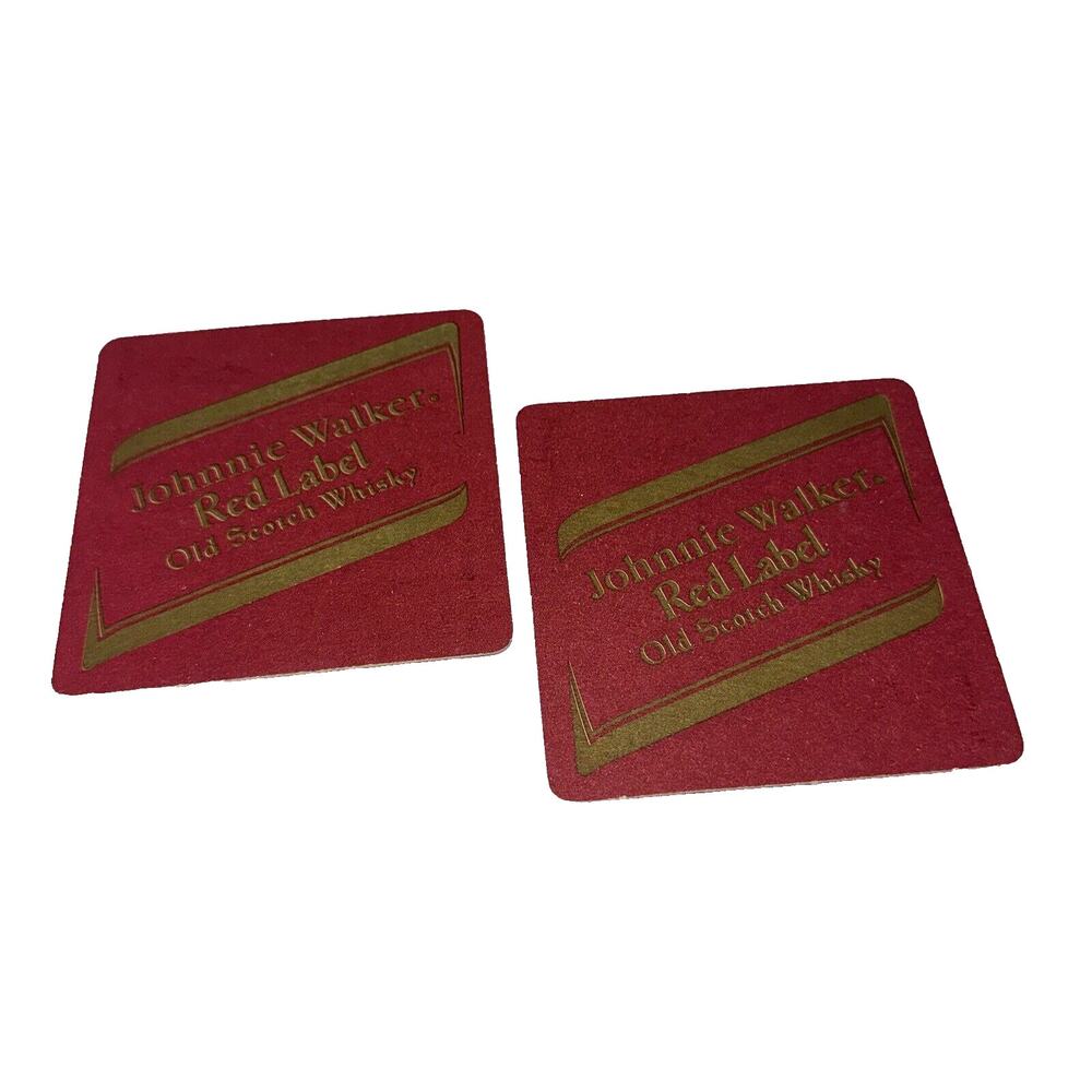 Johnnie Walker Red‎ Label Coasters Barware Drink Coasters Set of 2